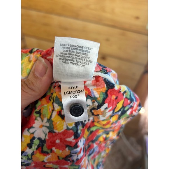 Vintage J. Crew Floral V-Neck Button Front Midi Dress 100% Cotton Cottagecore - Picture 13 of 13